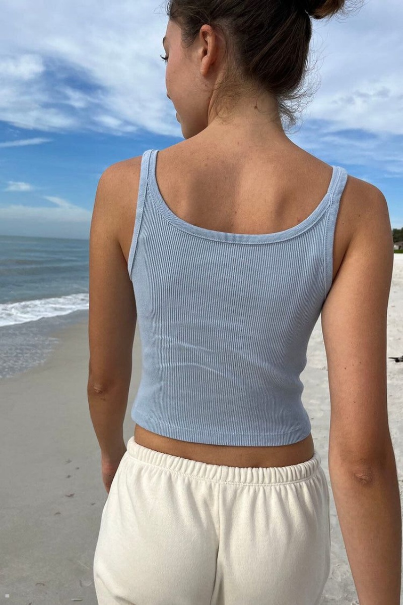 Debardeur Brandy Melville Beyonca Crop Bleu Clair | GYM-90071488